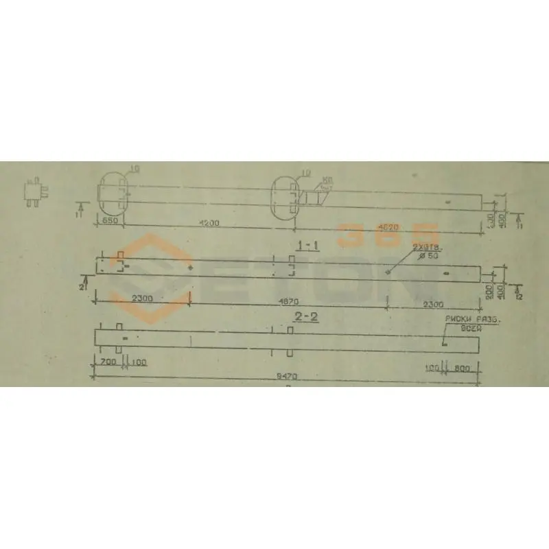 Колонны сечением 400х400 мм для зданий с высотами этажей 4,2 м Серия 1.020.1-2с/89 3КБ 42-95-4 с