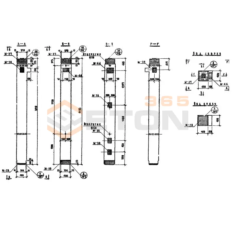 Колонны сечением 400х400 Серия ИИ 04-2 КП 42-42-4