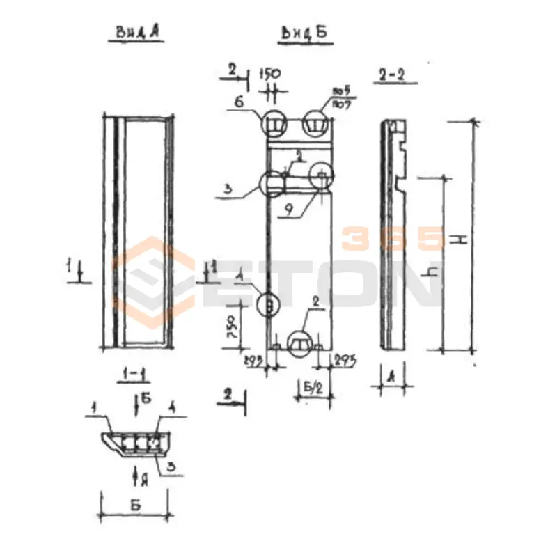 Наружные стеновые панели Серия КУБ 2,5 ВНП 16-41-3,5-1