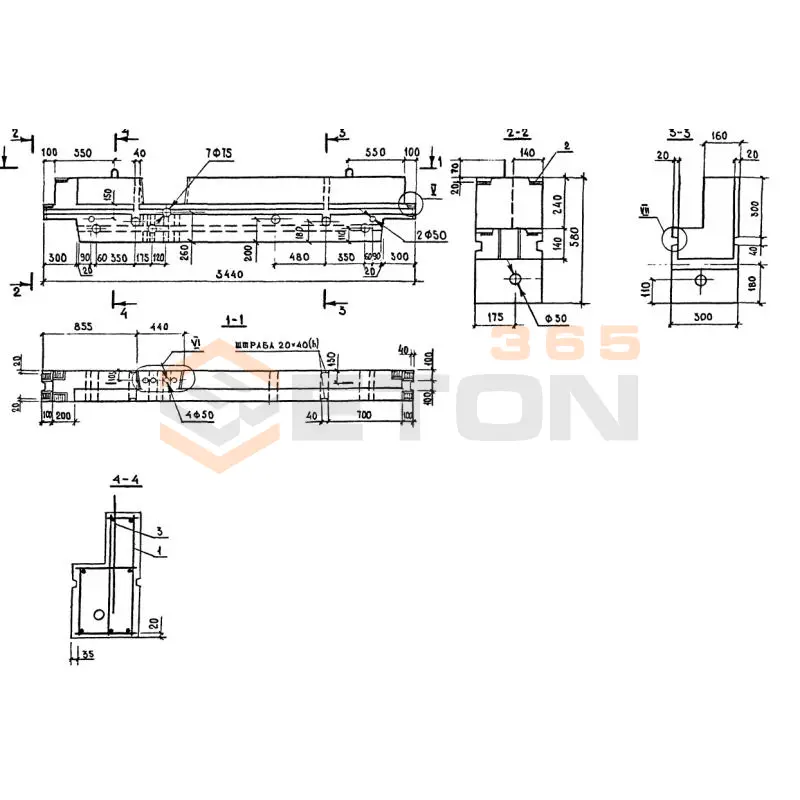 Блоки внутренних стен Серия 1.134.1-13 БВП 34-6-30-150 т-2 а