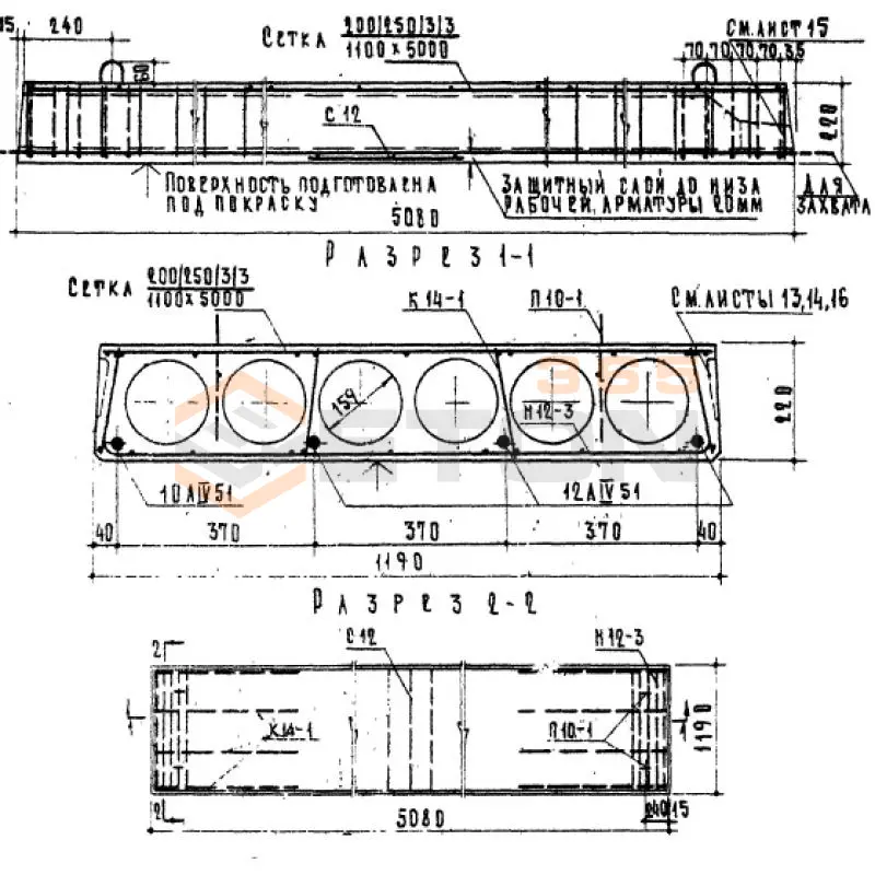 Панели многопустотные Серия 1.141-1 ПС 51-12 АIV