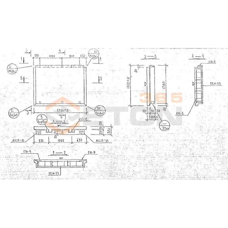 Панели наружных стен Серия 1.232 КЛ-2 НР 1-24-18-35 м (1.232 КЛ-2)