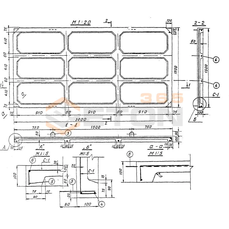 Плиты ребристые Серия 3.820-6 РПк 15-30