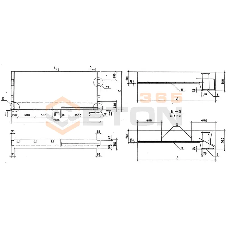 Лестничные площадки плоские 1ЛП серия 1.152.1-8 ( 1.152-3 ) и ГОСТ 9818-85 1ЛП 30-21в-4