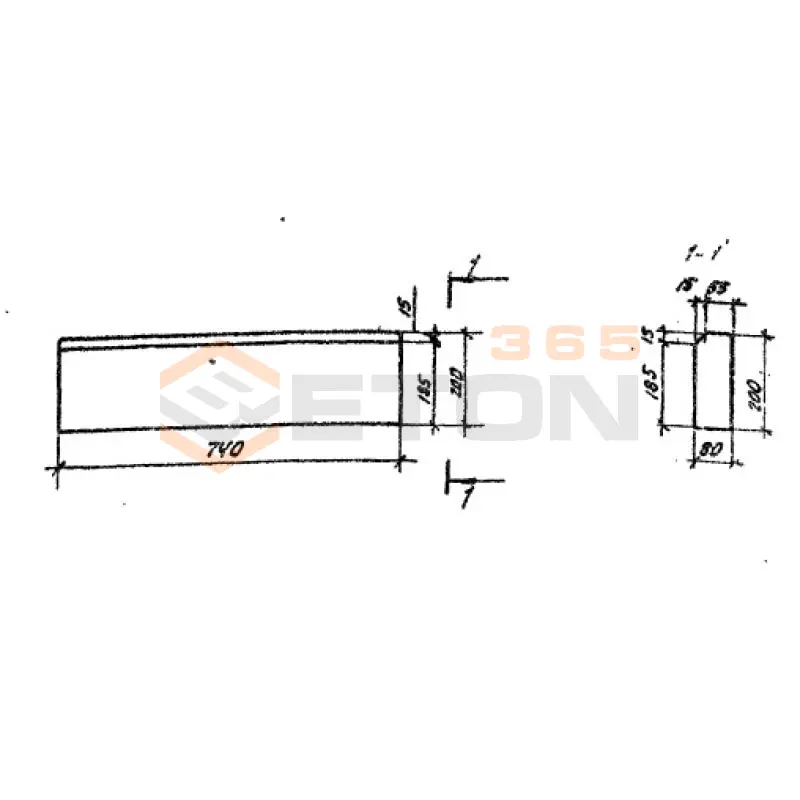 Камни бортовые рядовые ТПР 320-069.86 БР 75-20-8 (ТПР 320-069.86)