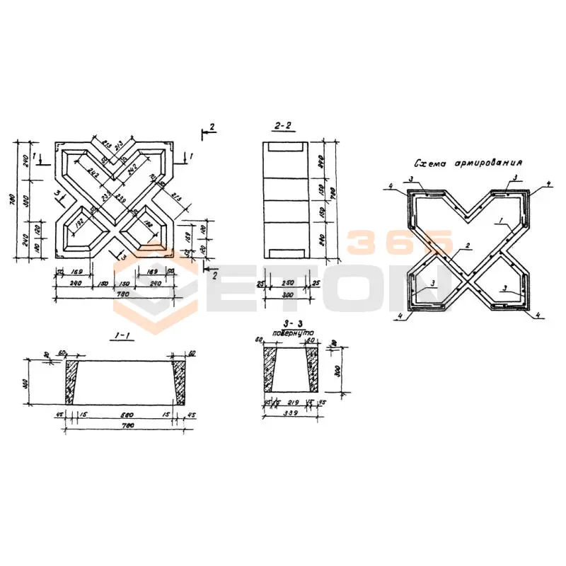 Элементы ограждения Серия 3.300.9-2 ЭО 1 (3.300.9-2)