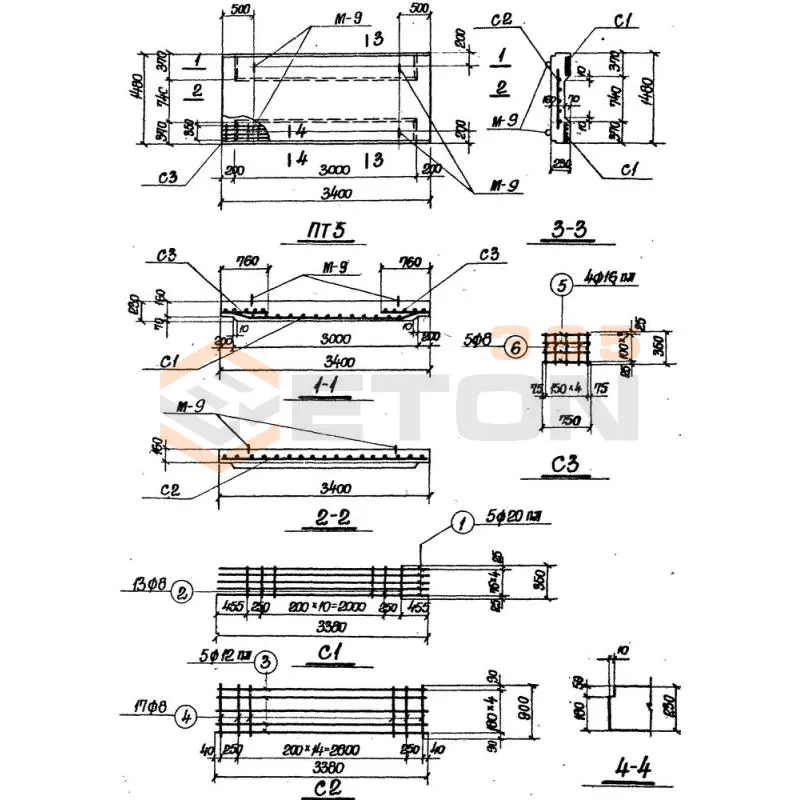 Плиты перекрытия серия ИС 01-05 ( НК 029-23:39 ) ПТ 5