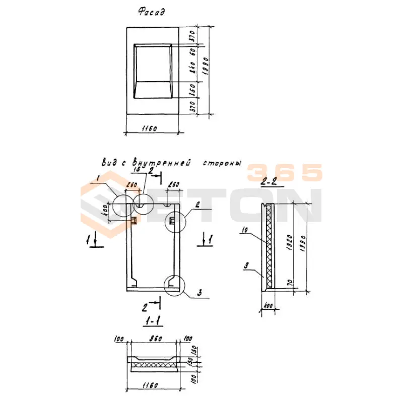 Панели опорные Серия 1.100.1-7 3НЧ 12-20-40-200 т