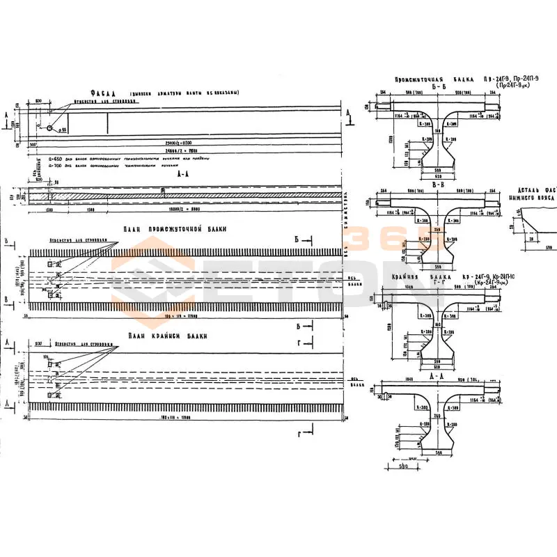 Балки пролетного строения Серия 3.503-12 Пр 24 г-9 ук