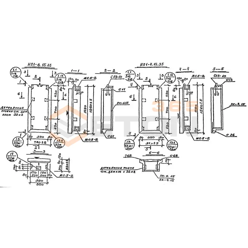 Панели наружных стен Серия 1.232 КЛ-2 НП 1-6-15-35 (1.232 КЛ-2)
