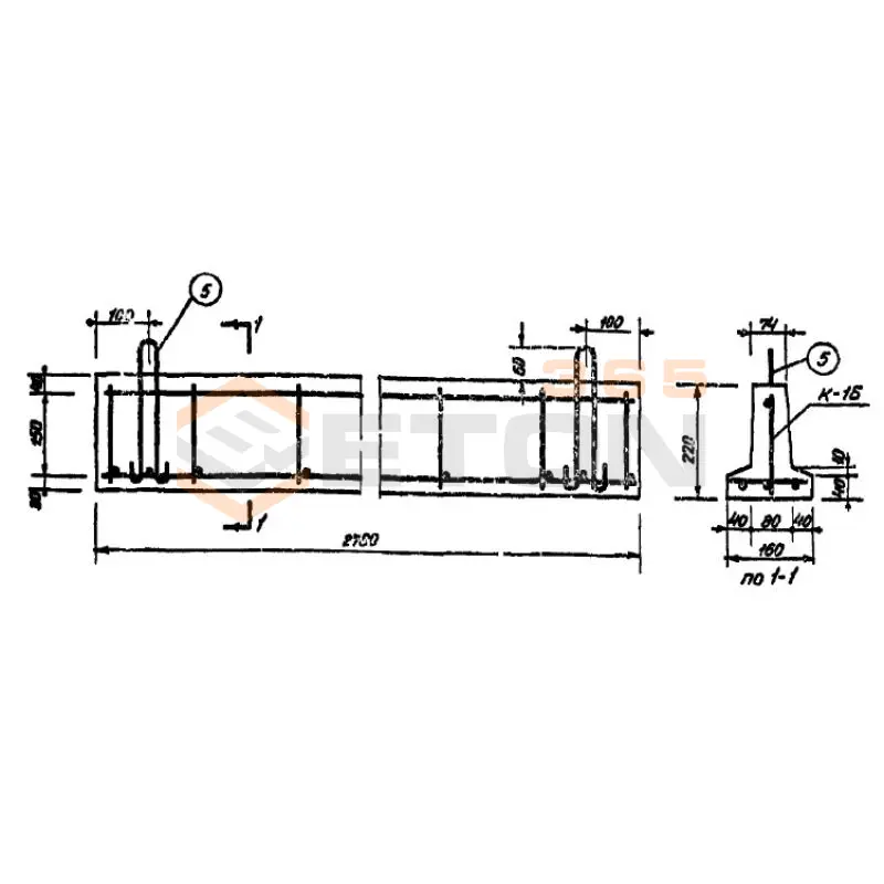 Балки таврового сечения с нижней полкой Серия ИИ 01-02 БА 1 (ИИ 01-02)