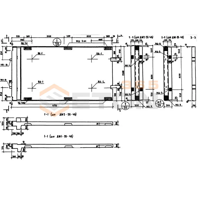 Диафрагмы жесткости Серия ИИ 04-6 ДМ 2-26-48 (ИИ 04-6)