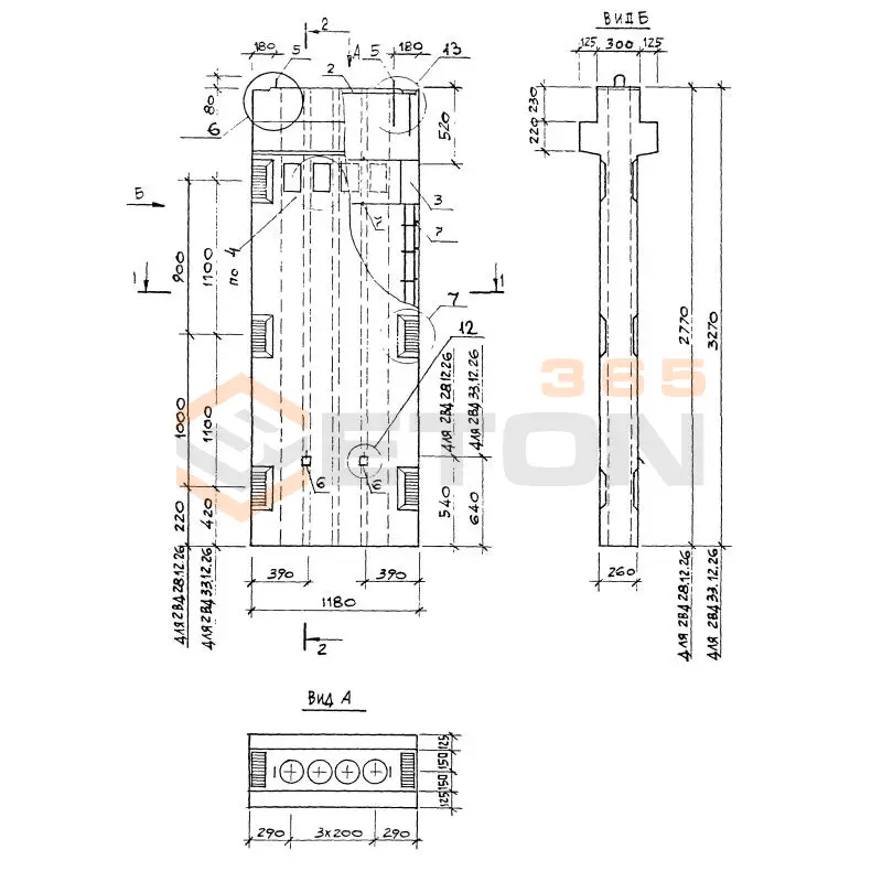 Вентблоки-диафрагмы жесткости Серия 1.034.1-1/90 2ВД 28-12-26