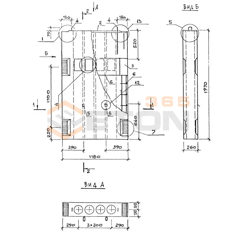 Вентблоки-диафрагмы жесткости Серия 1.034.1-1/90 ВД 20-12-26