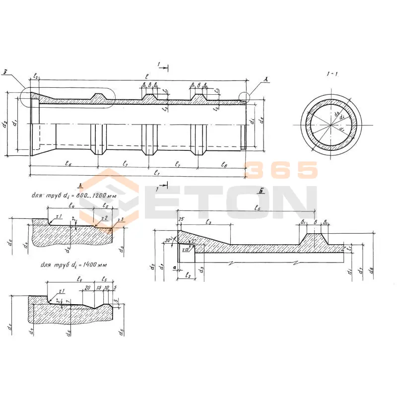 Трубы безнапорные ребристые Серия 3.820.1-81.94 ТСР 140-35-2