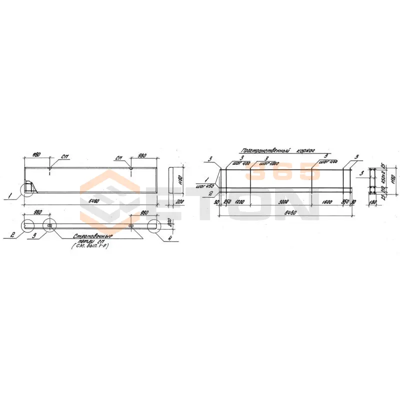 Панели стеновые толщиной 200 мм Серия 1.030.1-1/88 ПС 65-12-2,0-2 л