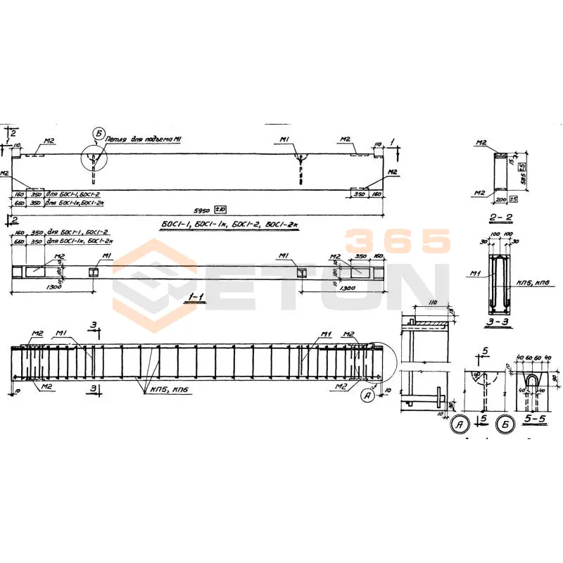 Балки обвязочные Серия КЭ 01-58 БОС 1-1