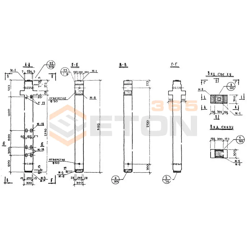 Колонны сечением 300х300 Серия ИИ 04-2 К2 17-33-3