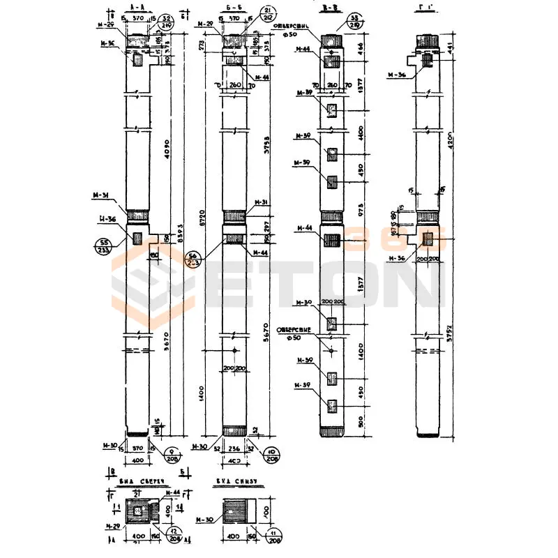 Колонны сечением 400х400 Серия ИИ 04-2 КП 60-84-4