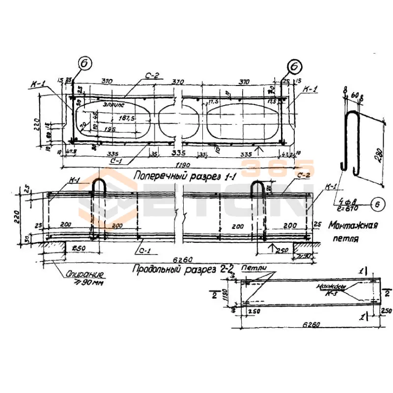 Панели с овальными пустотами Серия ИИ 01-02 ПО 64-12 (ИИ 01-02)
