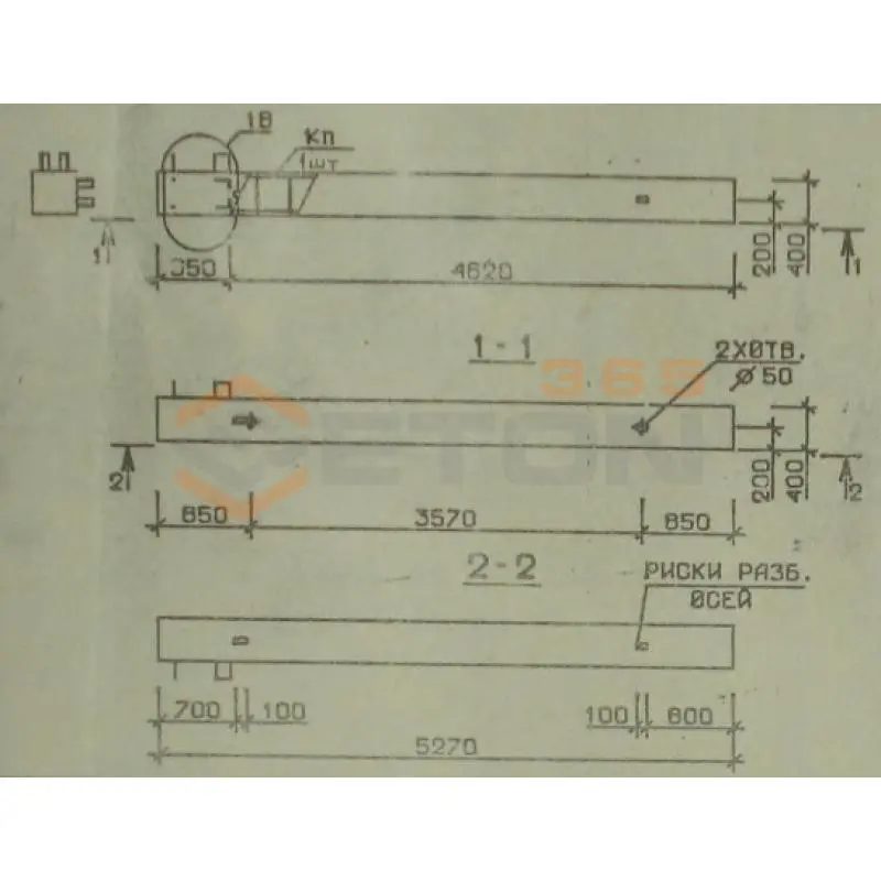 Колонны сечением 400х400 мм для зданий с высотами этажей 4,2 м Серия 1.020.1-2с/89 5КБ 42-53-1