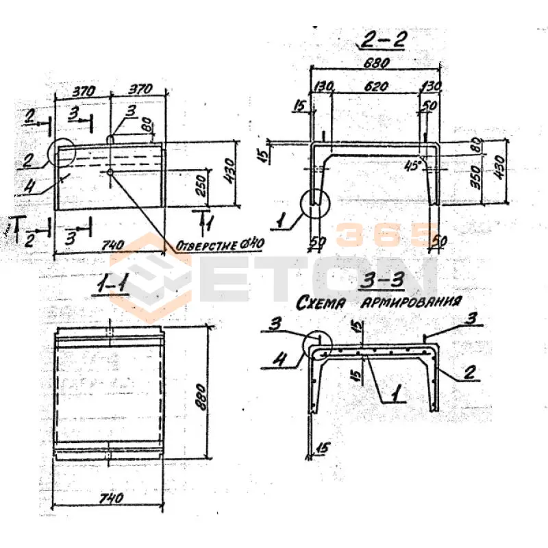 Лотки каналов ЛК серия 3.006.1-8 ЛК 75-90-45-7