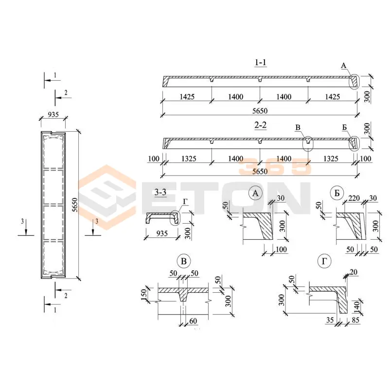 Плиты ребристые ГОСТ 21506-2013 П 3