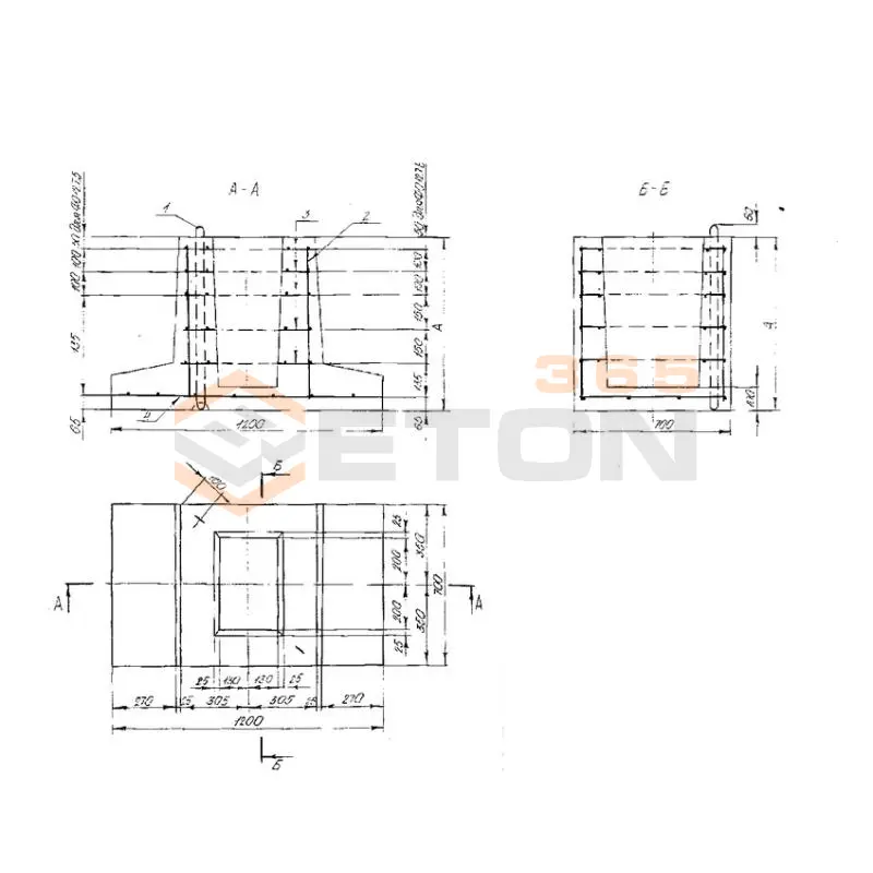 Фундаменты Серия Б 3.017.1-4.03 ФО 12-7-8