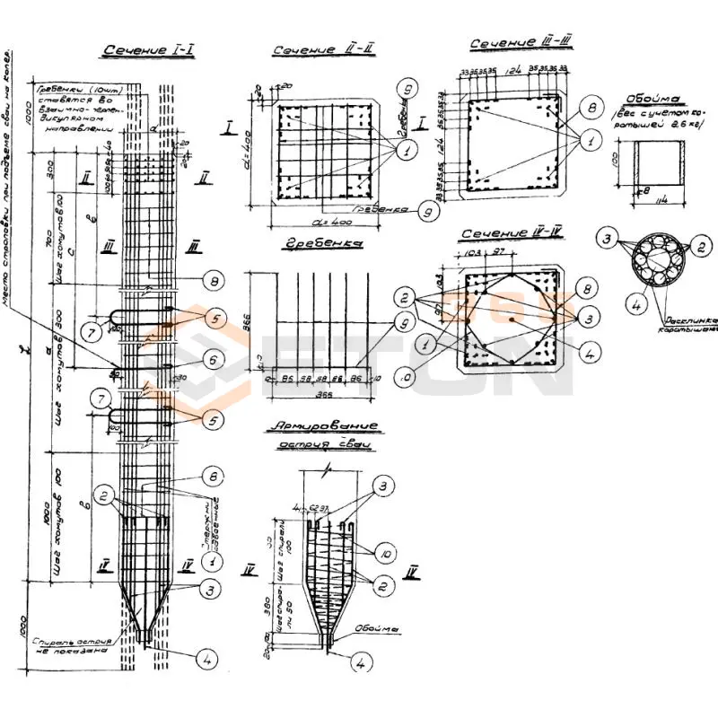 Сваи предварительно напряженные Серия ОФ 02-02 СНпр 24-400 (ОФ 02-02)