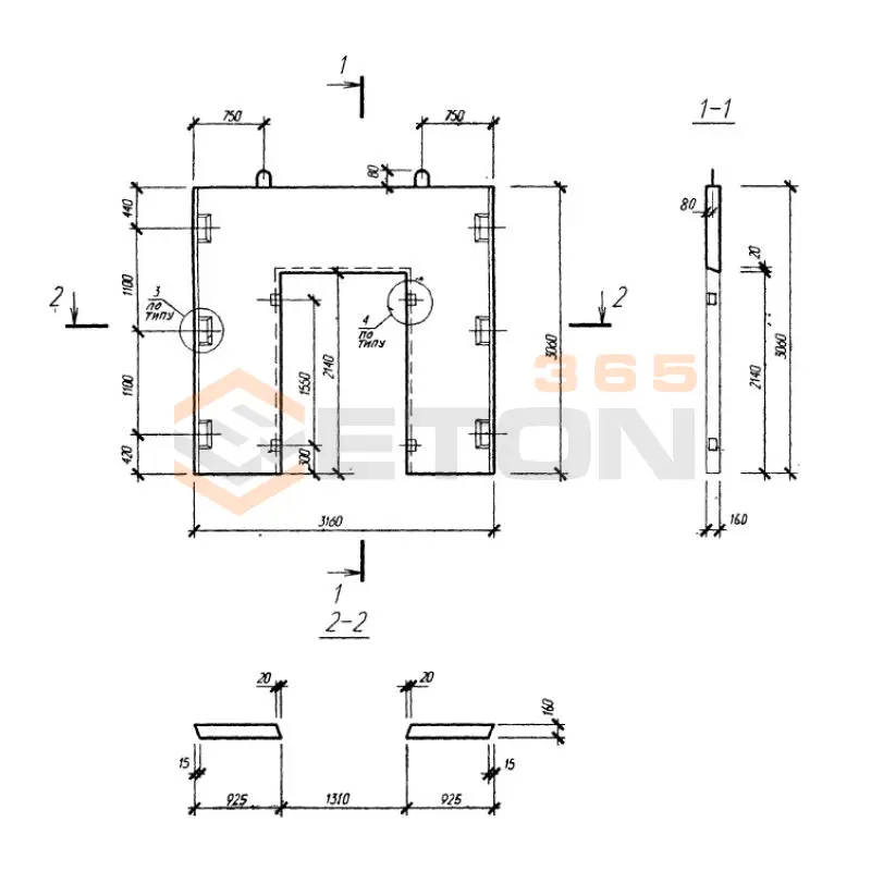 Диафрагмы жесткости плоские Серия Б1.020.1-7 ДП 32-31 (Б1.020.1-7)