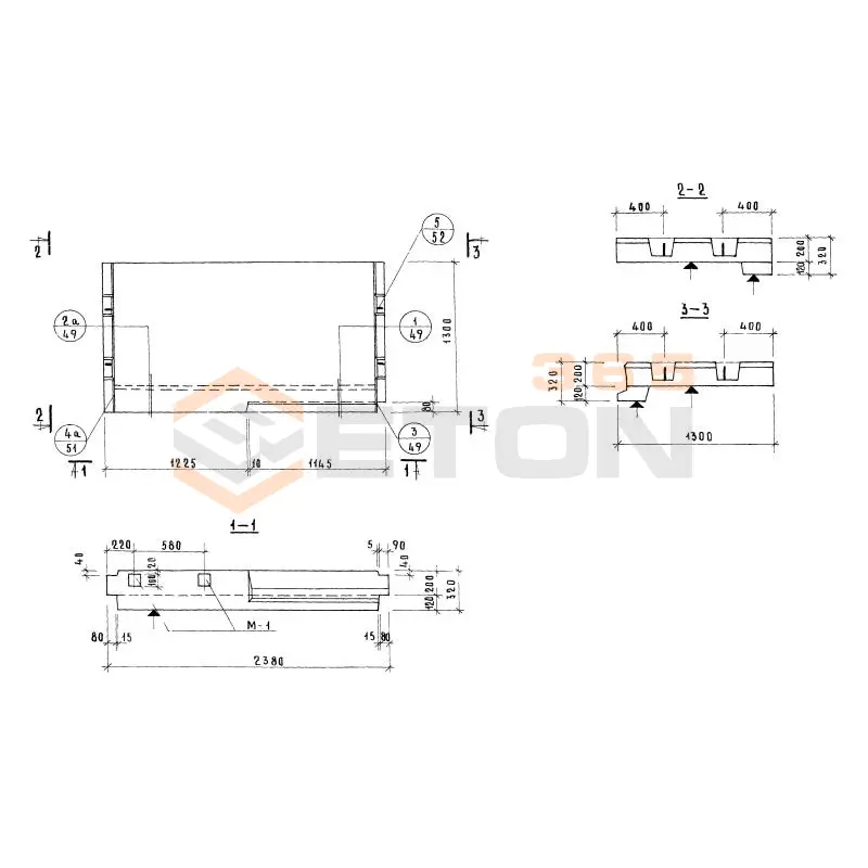 Лестничные площадки ребристые Серия 1.152-7 ЛП 24-12 в (1.152-7)