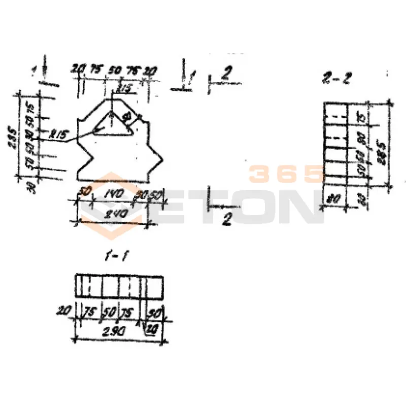 Камни бортовые декоративные ТПР 320-069.86 БД 25-28-8 (ТПР 320-069.86)