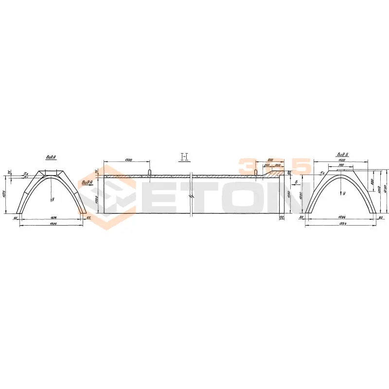 Лотки параболические раструбные Серия 3.820-3 ЛР 10 (3.820-3)