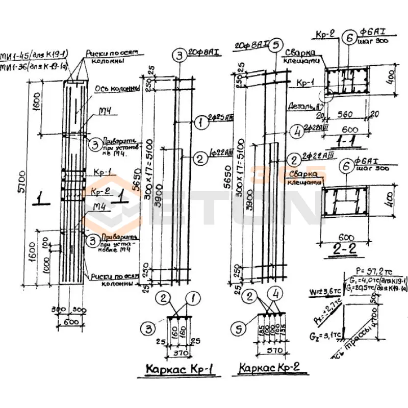 Колонны Серия 3.015-3/77 К 19-1 (3.015-3/77)