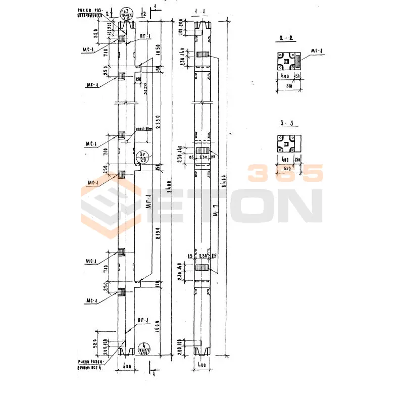 Колонны сечением 400х400 Серия ИИ 04-2 К3СК 428-52