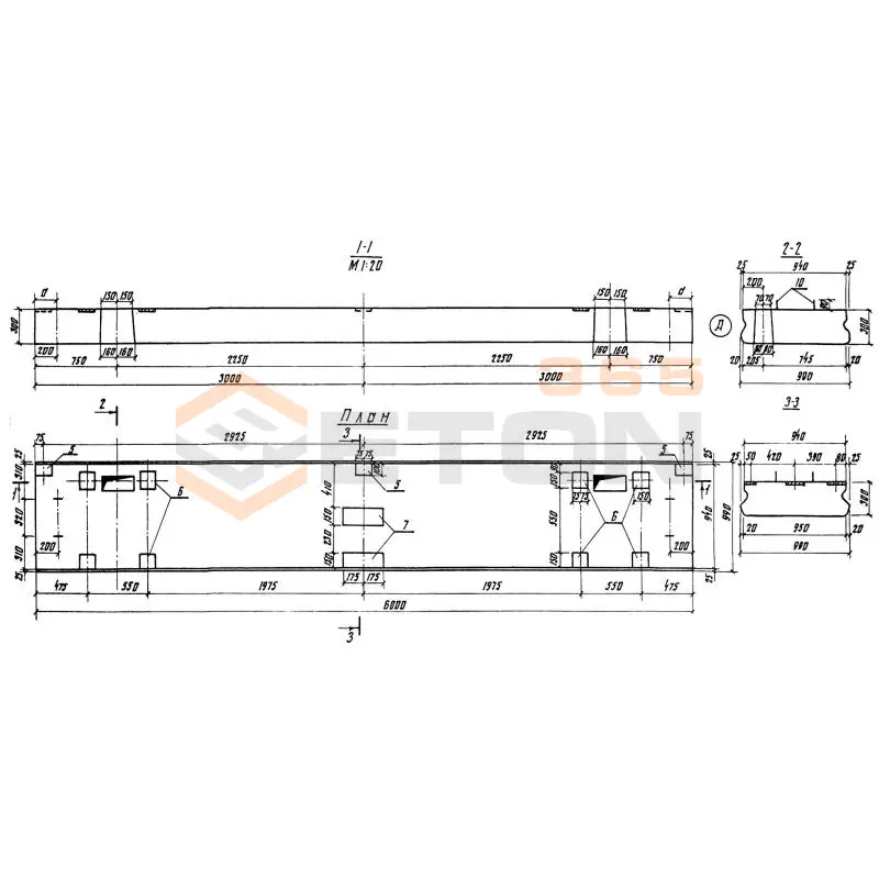 Блоки служебных мостов Серия 3.820.1-29 П 6-1 (3.820.1-29)