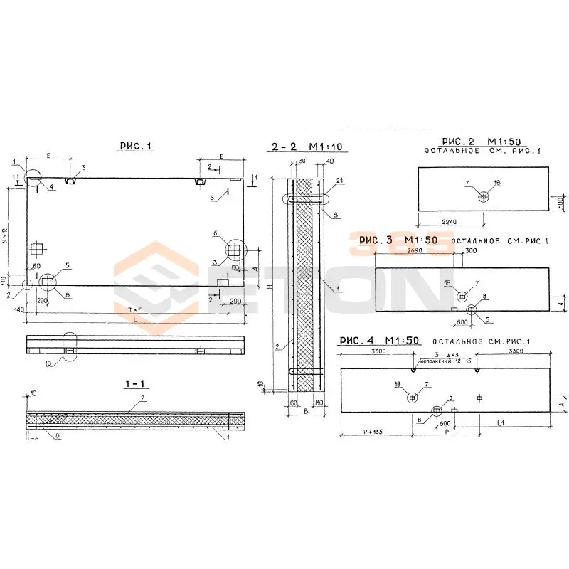 Панели стеновые трехслойные Серия 1.020-1 1ПС 90-15-3,0 тэ-1 (1.020-1)
