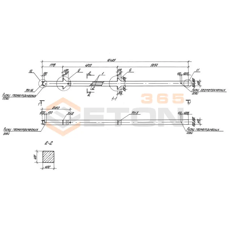 Колонны железобетонные. Высота этажей 4,8 и 6,0 м серия 1.420-35.95 ( 1.420-12, ИИ 23-3/70, ИИ 23-2/70, ИИ 23-1/70 ) К 22-4