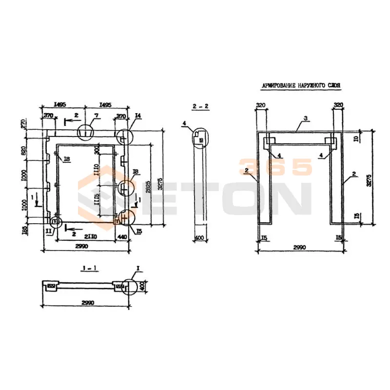Панели наружных стен Серия 1.090.1-2с 4ПСД 30-33-4-2 птс (1.090.1-2с)