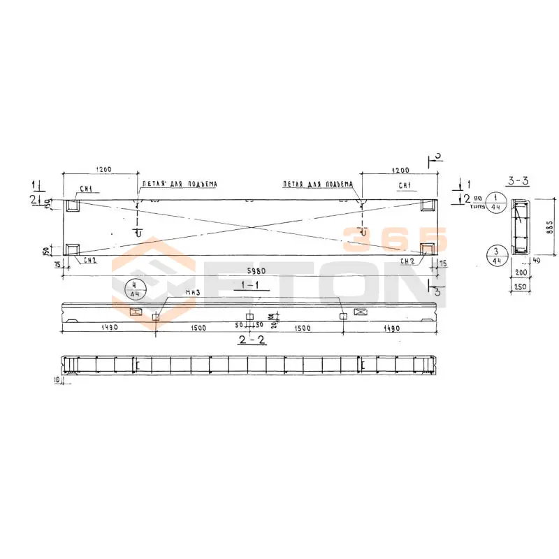 Панели парапетные Серия ИИ 04-5 НП 60-9 I