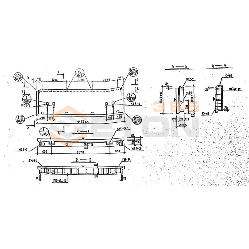 Панели наружных стен Серия 1.232 КЛ-2 НР 1-42-12-35 (1.232 КЛ-2)