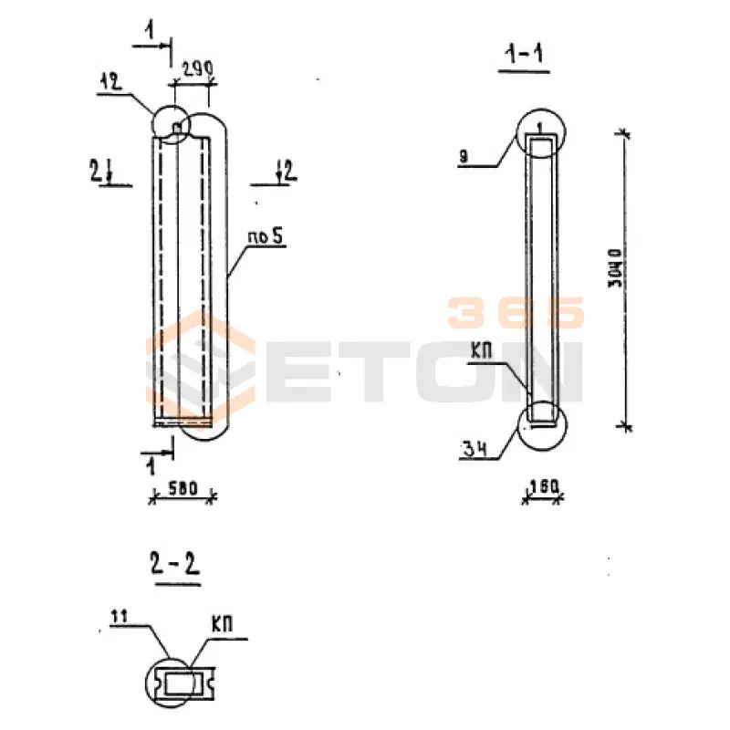 Панели внутренних стен Серия 1.090.1-1/88 ПВ 6-30
