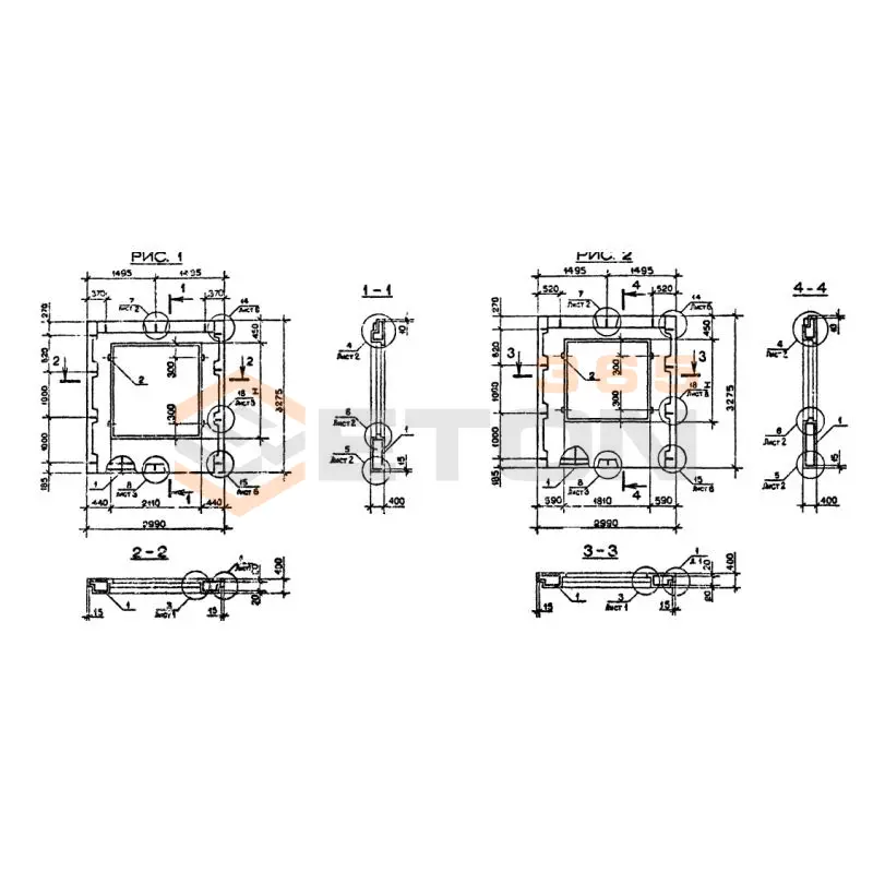 Панели наружных стен Серия 1.090.1-2с 2ПСО 30-33-4-1 пс (1.090.1-2с)
