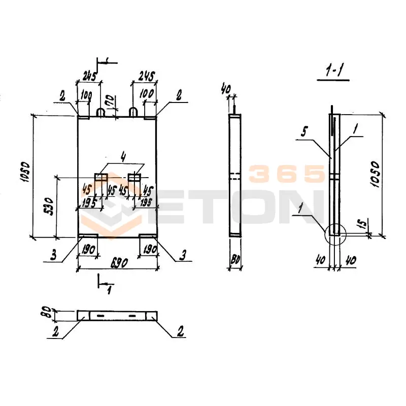 Панели ограждения Серия 3.818.9-2 ПОГ 69-105