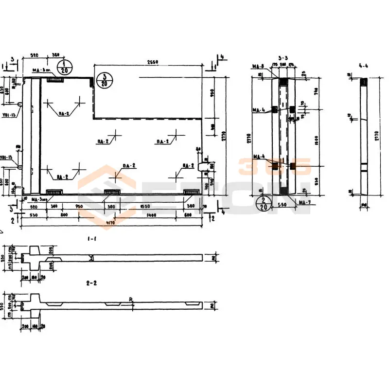 Диафрагмы жесткости Серия ИИ 04-6 ДМ 2-28-42 п лев (ИИ 04-6)