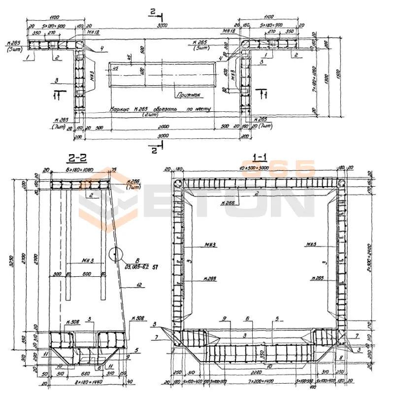 Участки монолитные Серия 03.005-6 Участок 13