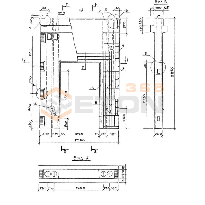 Вентблоки-диафрагмы жесткости Серия 1.034.1-1/90 2ВДП 36-26-26