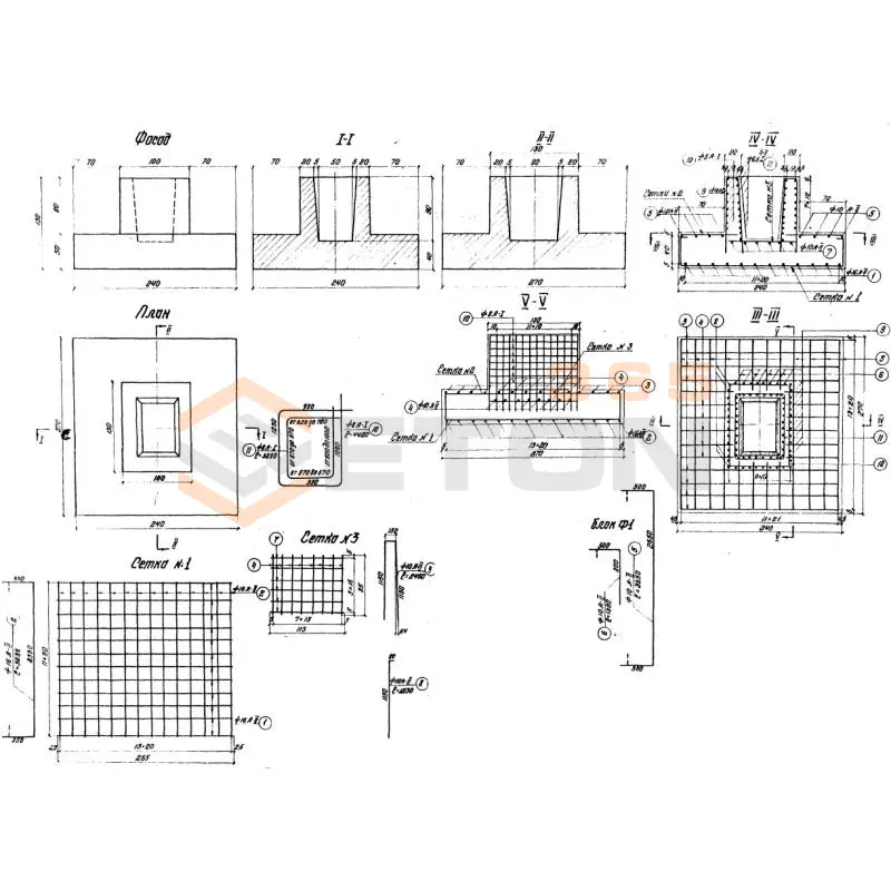 Фундаменты ТП 501-166 Ф 1 (ТП 501-166)