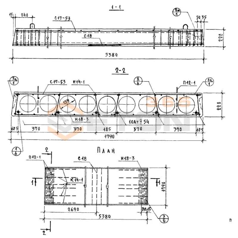 Панели многопустотные Серия 1.141-1 ПК 6-54-18 АтV