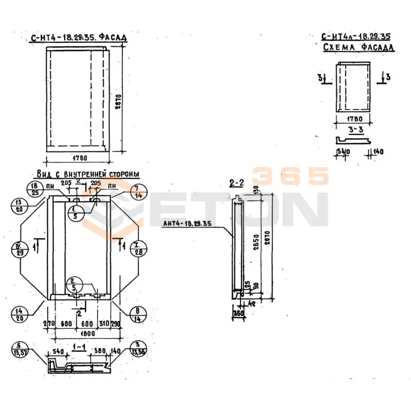 Панели наружных стен Серия 1.132.1-12с СНТ 4-18-29-35